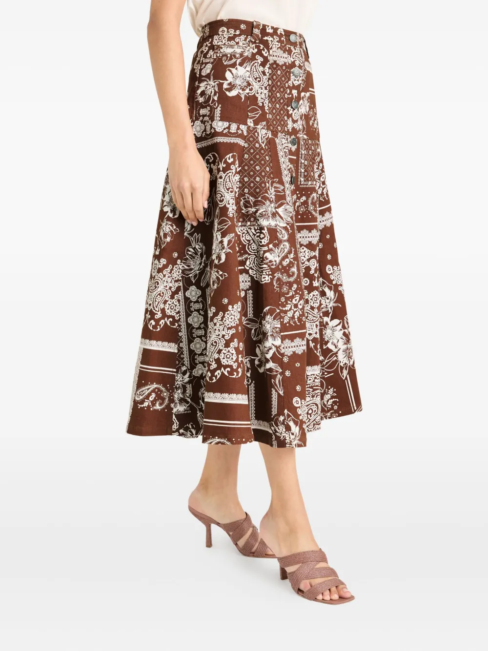 Cinq A Sept Rok met paisley-print en knoop Bruin