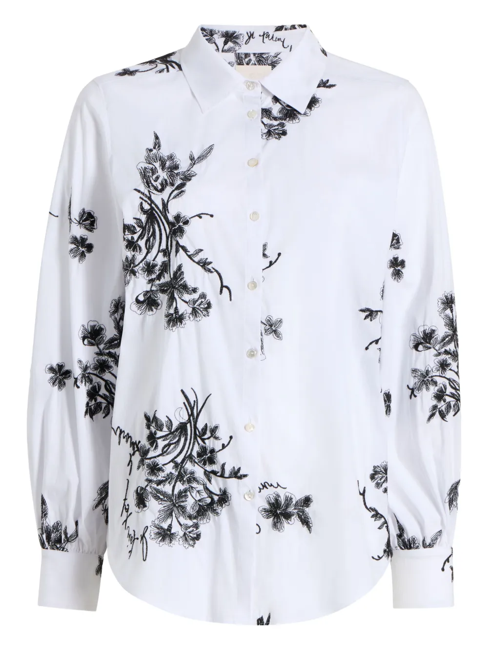 floral-print balloon-sleeve top
