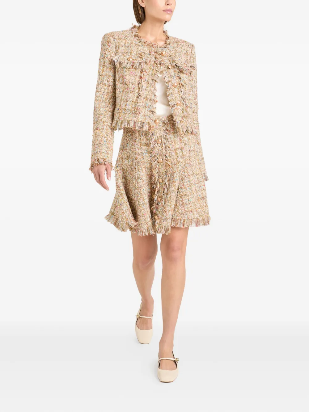 Cinq A Sept boucle fringed skirt - Bruin