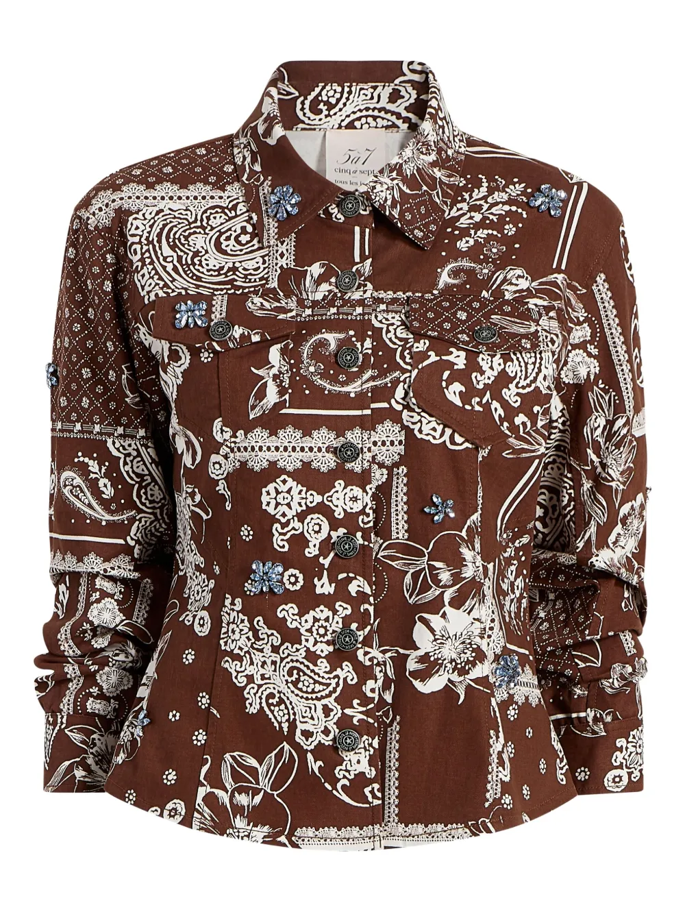 bandana-print embellished jacket
