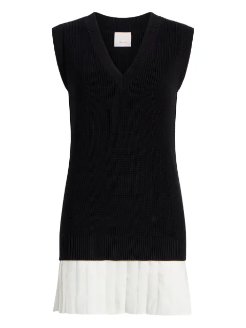 Cinq A Sept pleated-panel cotton-blend vest mini day dress