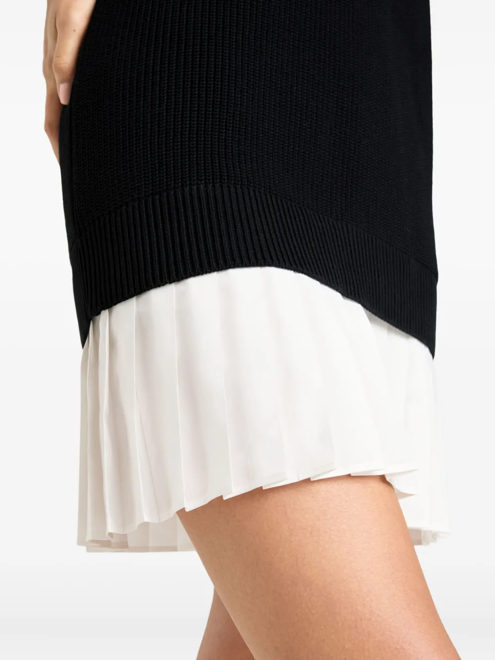 Cinq A Sept pleated-panel cotton-blend vest mini day dress Zwart