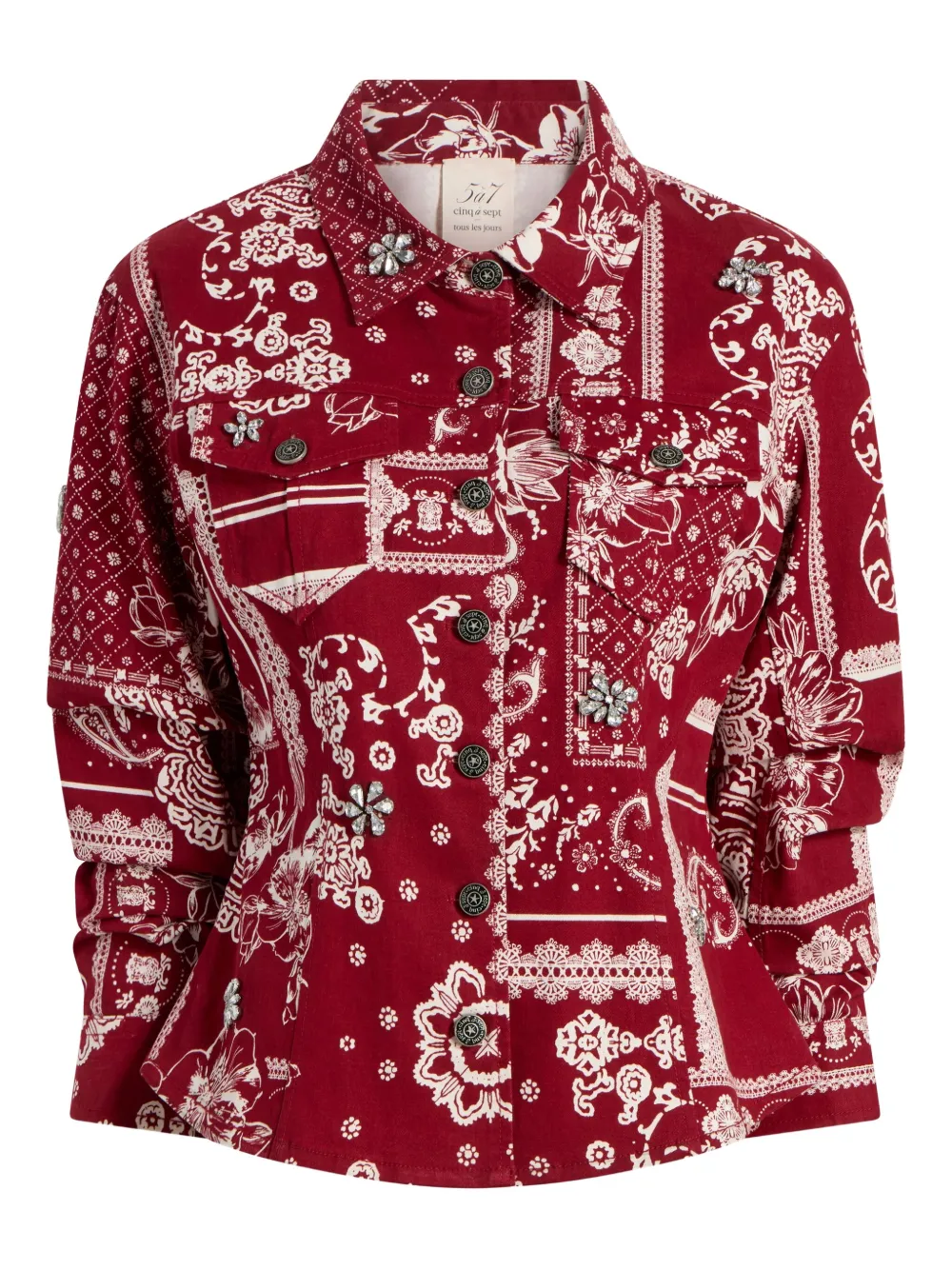 bandana-print embellished jacket