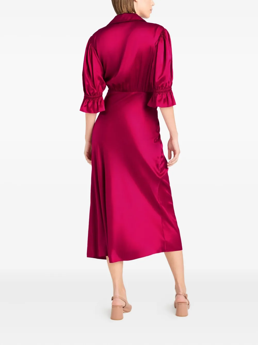 Cinq A Sept Fabbie midi-jurk met gedraaid detail Roze