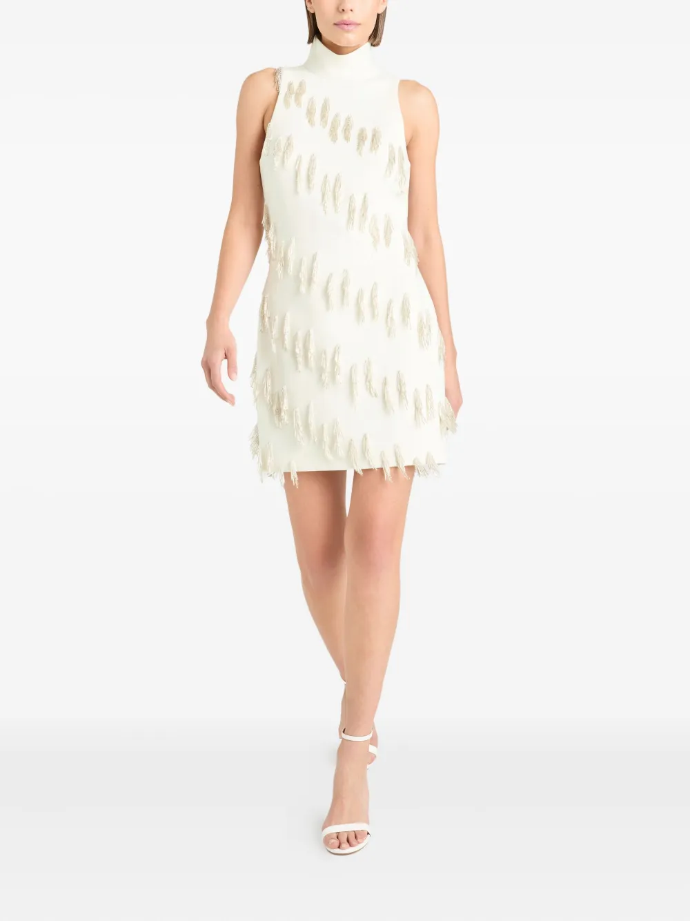 Cinq A Sept turtleneck fringe dress - Wit