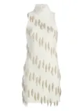 Cinq A Sept turtleneck fringe dress - White