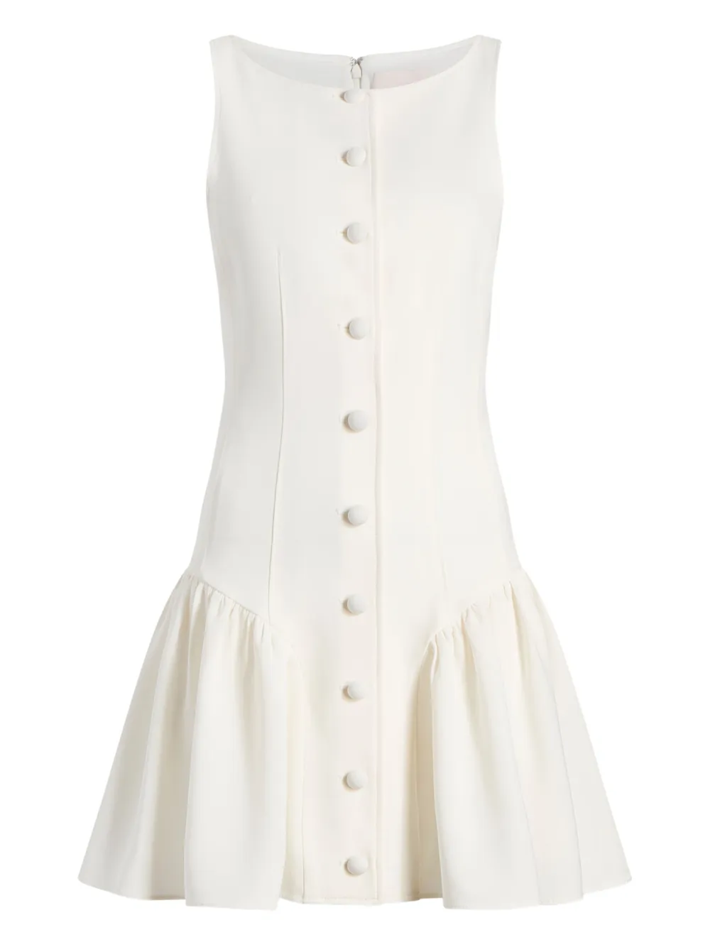 button-front ruffled dress