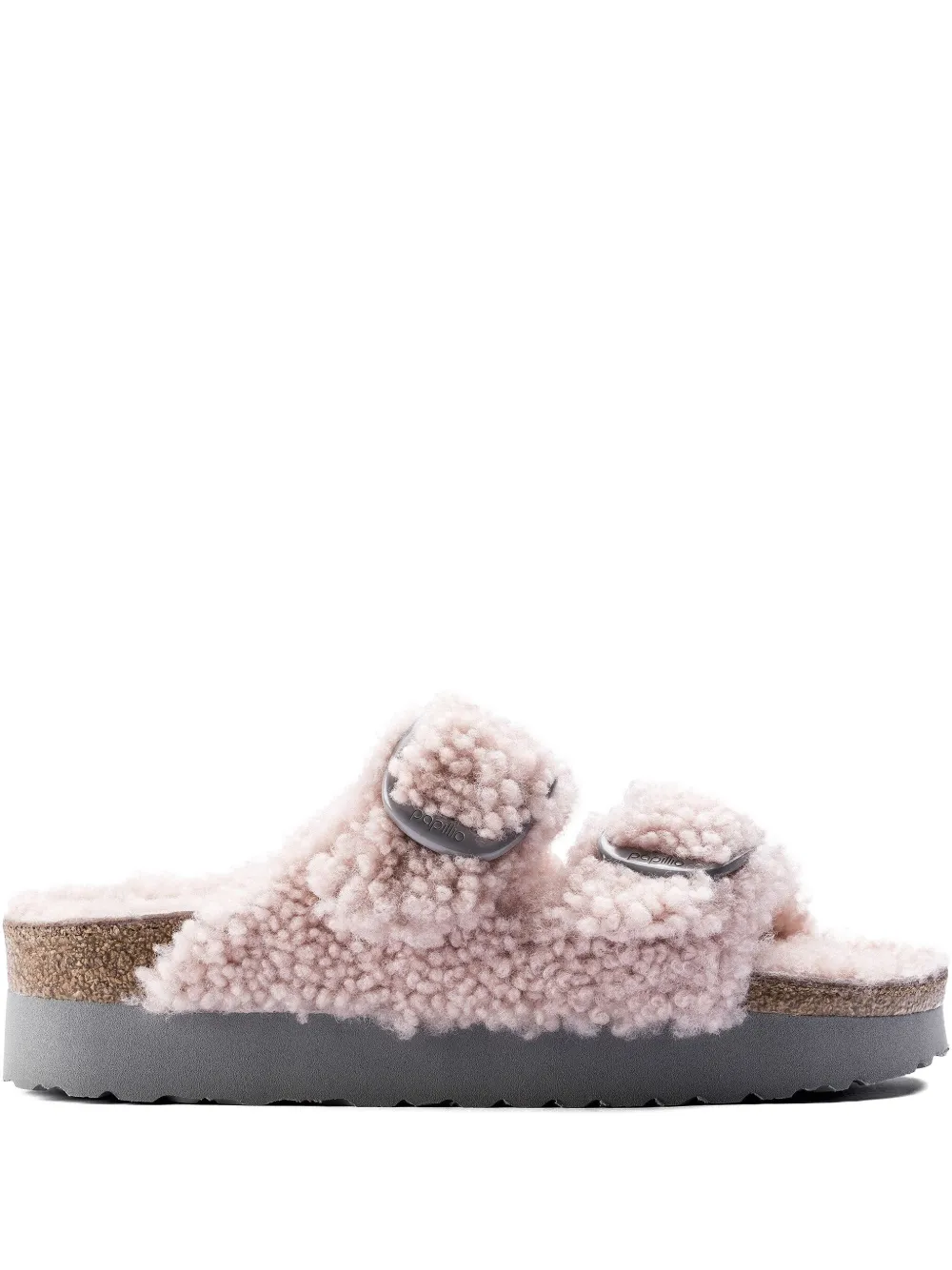 Birkenstock Arizona Big Buckle shearling "Teddy Crystal Rose" sandals Pink