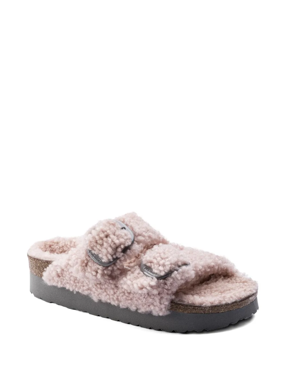 Birkenstock Arizona Big Buckle shearling "Teddy Crystal Rose" sandals Pink