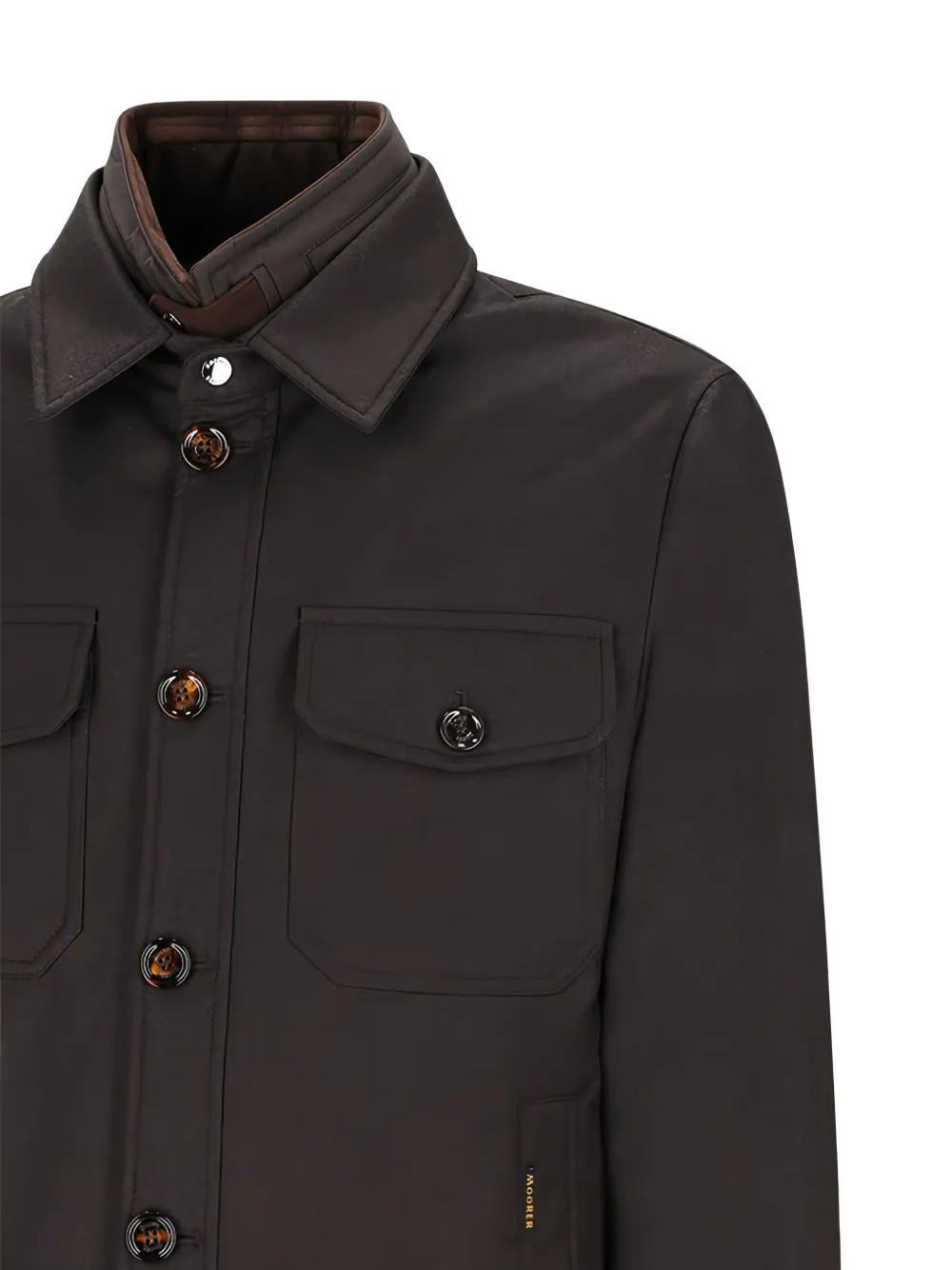 Moorer button-fastening flap-pocket jacket Bruin