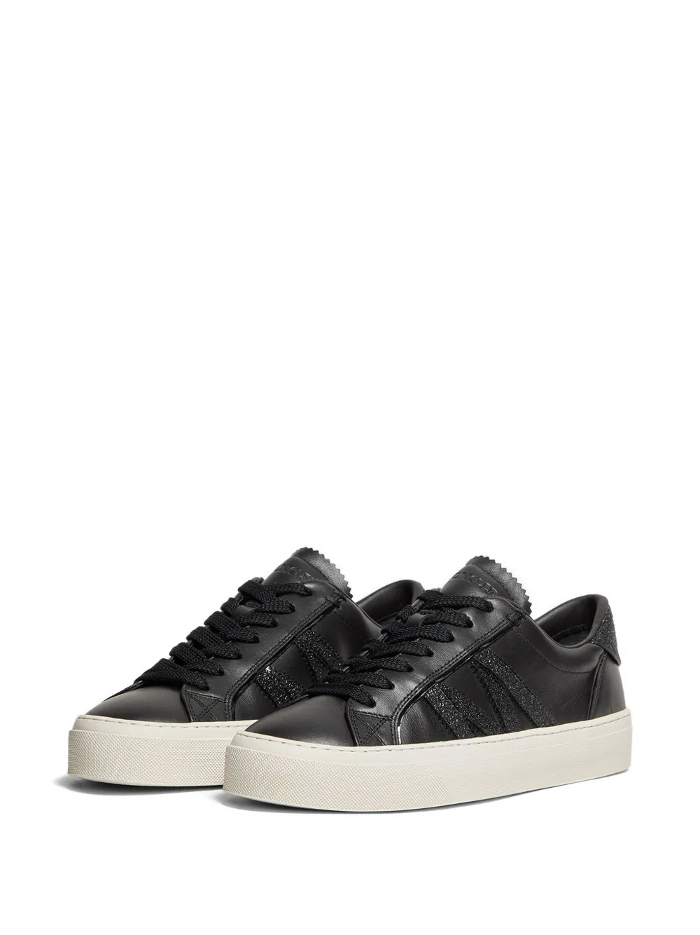 Moncler Monaco2 leren sneakers - Zwart