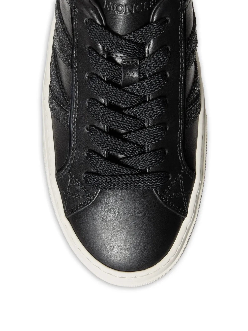 Moncler Monaco2 leren sneakers Zwart