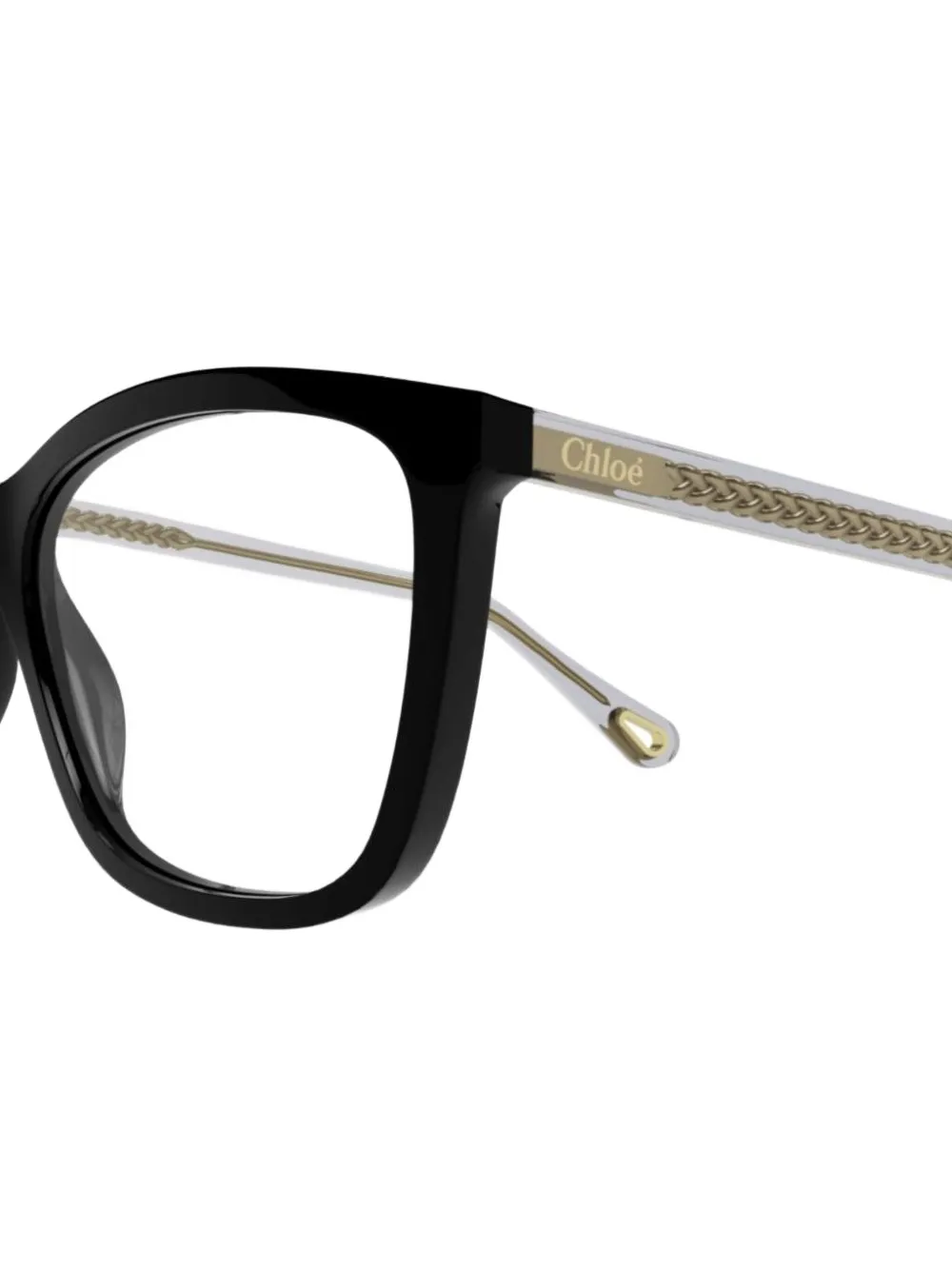 Chloé Eyewear Bril met cat-eye montuur en gevlochten tempel Zwart