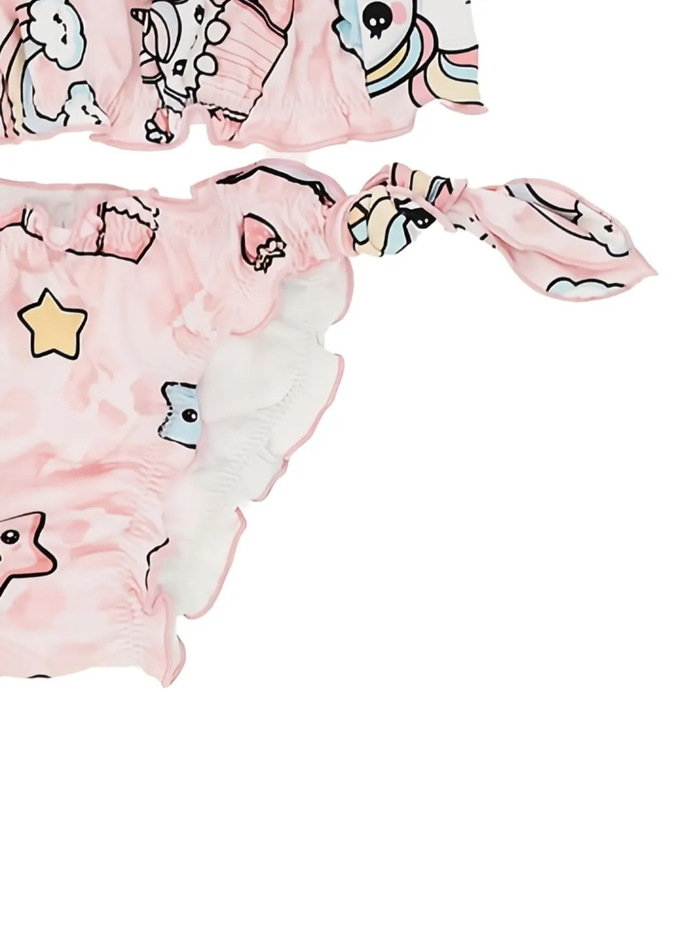 Mousse Dans La Bouche Ruffled Unicorn-print Bikini In Multi