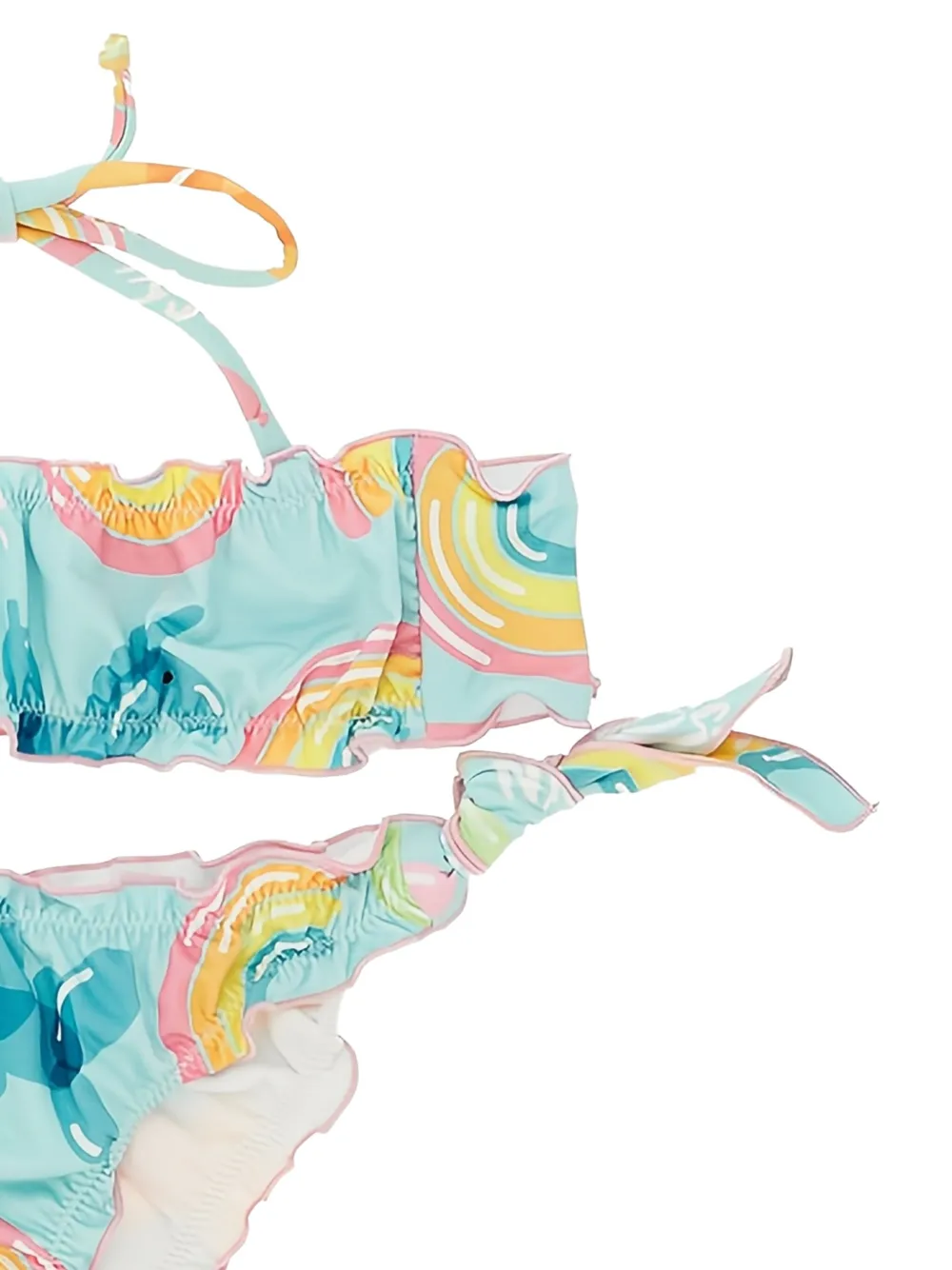 mousse dans la bouche Bikini met ruches Blauw