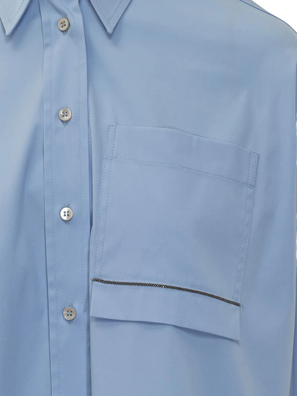 Brunello Cucinelli Blouse met opgestikte zak Blauw
