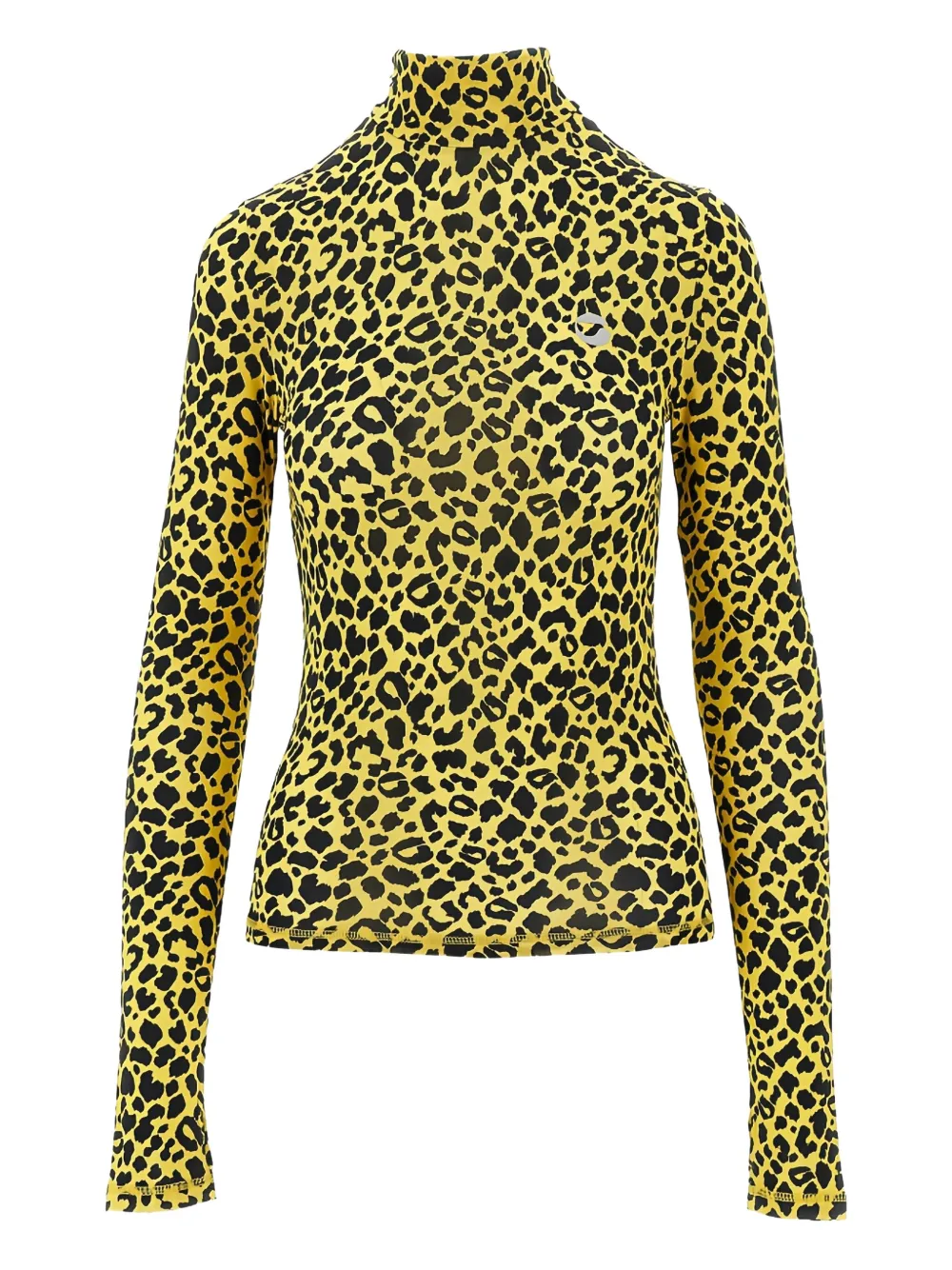 leopard-print turtleneck top