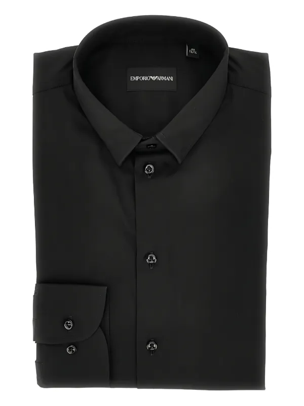 Emporio Armani button-cuff Shirt Black FARFETCH LB