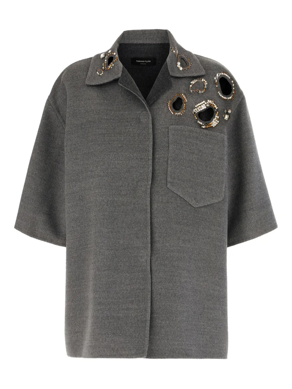 Fabiana Filippi crystal-embellishment shirt | Grey | Image 1