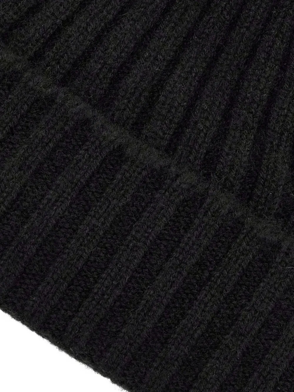 Vanisé Ribbed Pom-pom Beanie Hat In Black