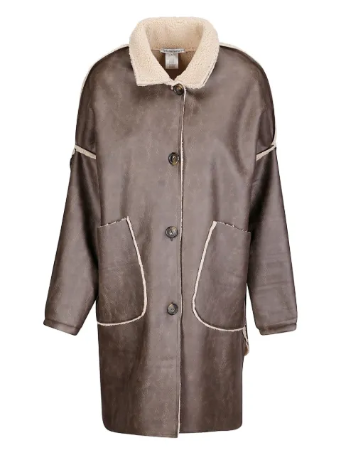Stefano Mortari sherpa-trimmed buttoned coat