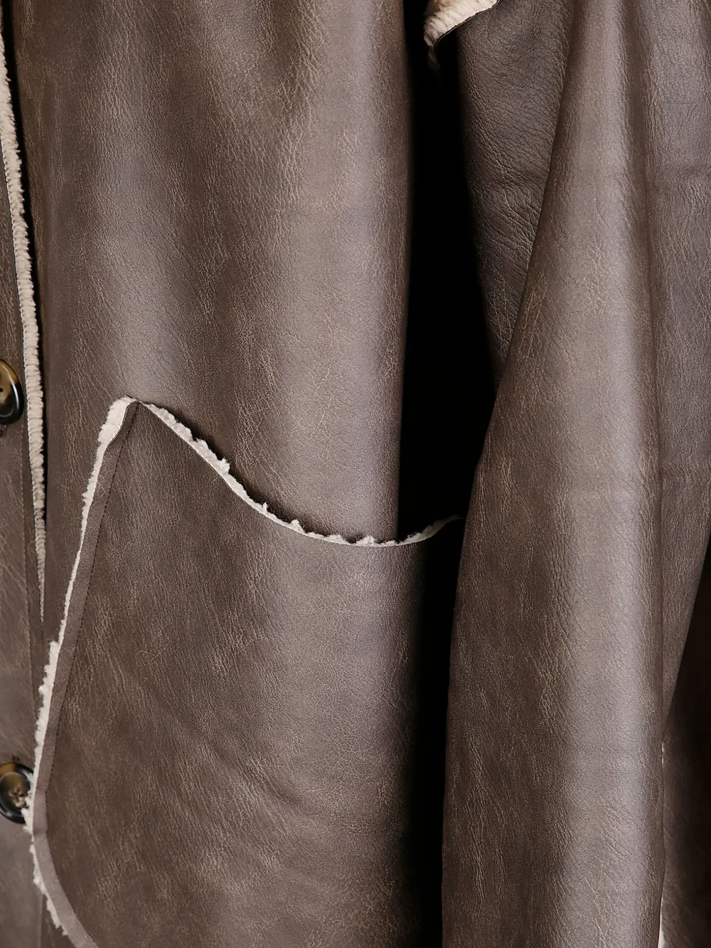Stefano Mortari Sherpa-trimmed Buttoned Coat In Brown