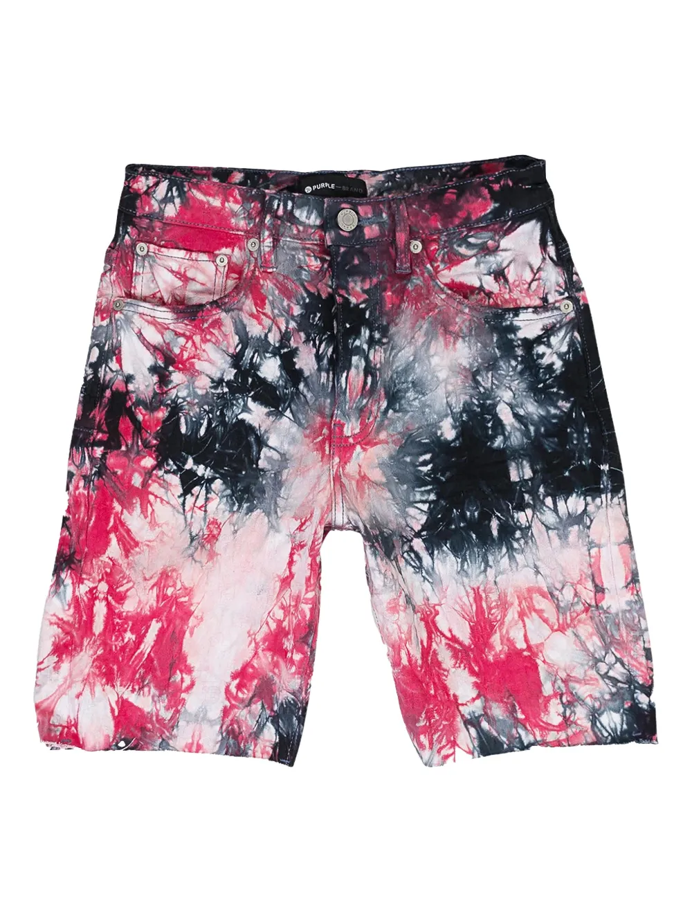 Purple Brand tie-dye monogram shorts Zwart