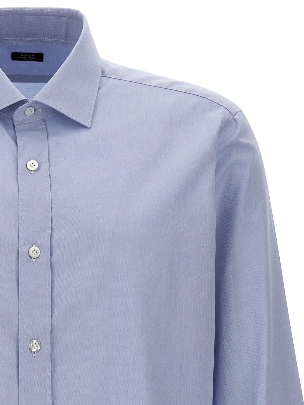 Barba Popeline overhemd met knopen bij de manchetten Blauw