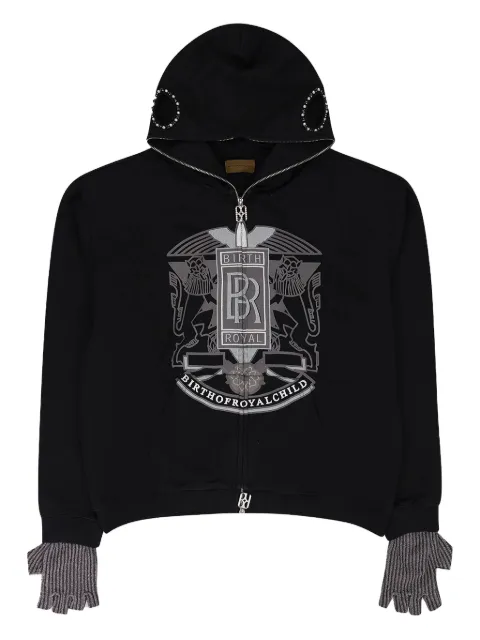BIRTH OF ROYAL CHILD Royce embellished zip-up hoodie