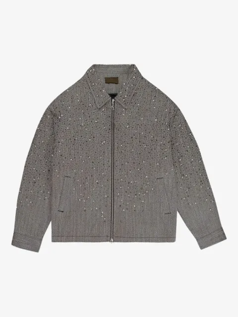 BIRTH OF ROYAL CHILD rhinestone zip-up jacket