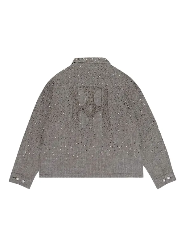BIRTH OF ROYAL CHILD Rhinestone zip-up Jacket | Grey | FARFETCH