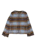 BIRTH OF ROYAL CHILD pearl-embellished plaid jacket - Brown