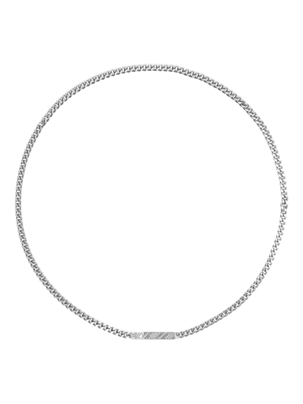 Burberry engraved-check chain necklace - Silver