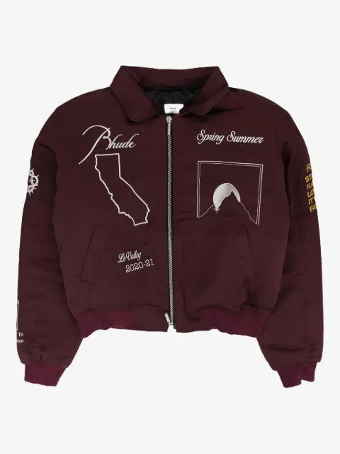 RHUDE chamarra bomber bordada