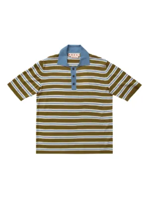 トップス Marni Logo Stripe Polo Shirt Marni Polo Shirt White girls