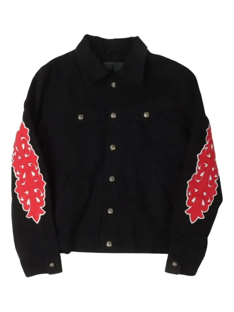 Chrome Hearts floral cross-appliqué denim jacket