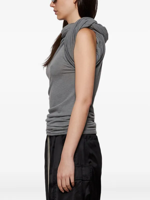 Rick Owens Draped Twist Top | Grey | FARFETCH