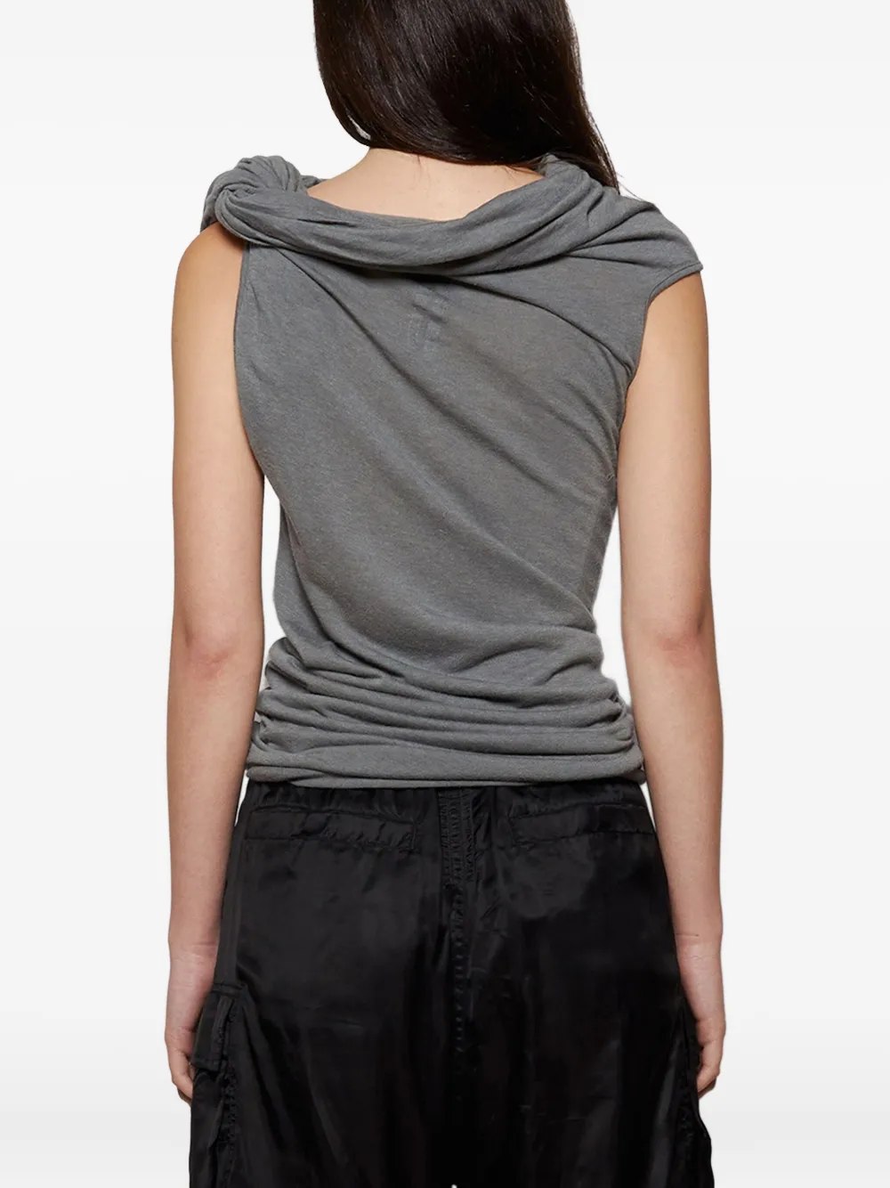 Rick Owens Draped Twist Top In Gray