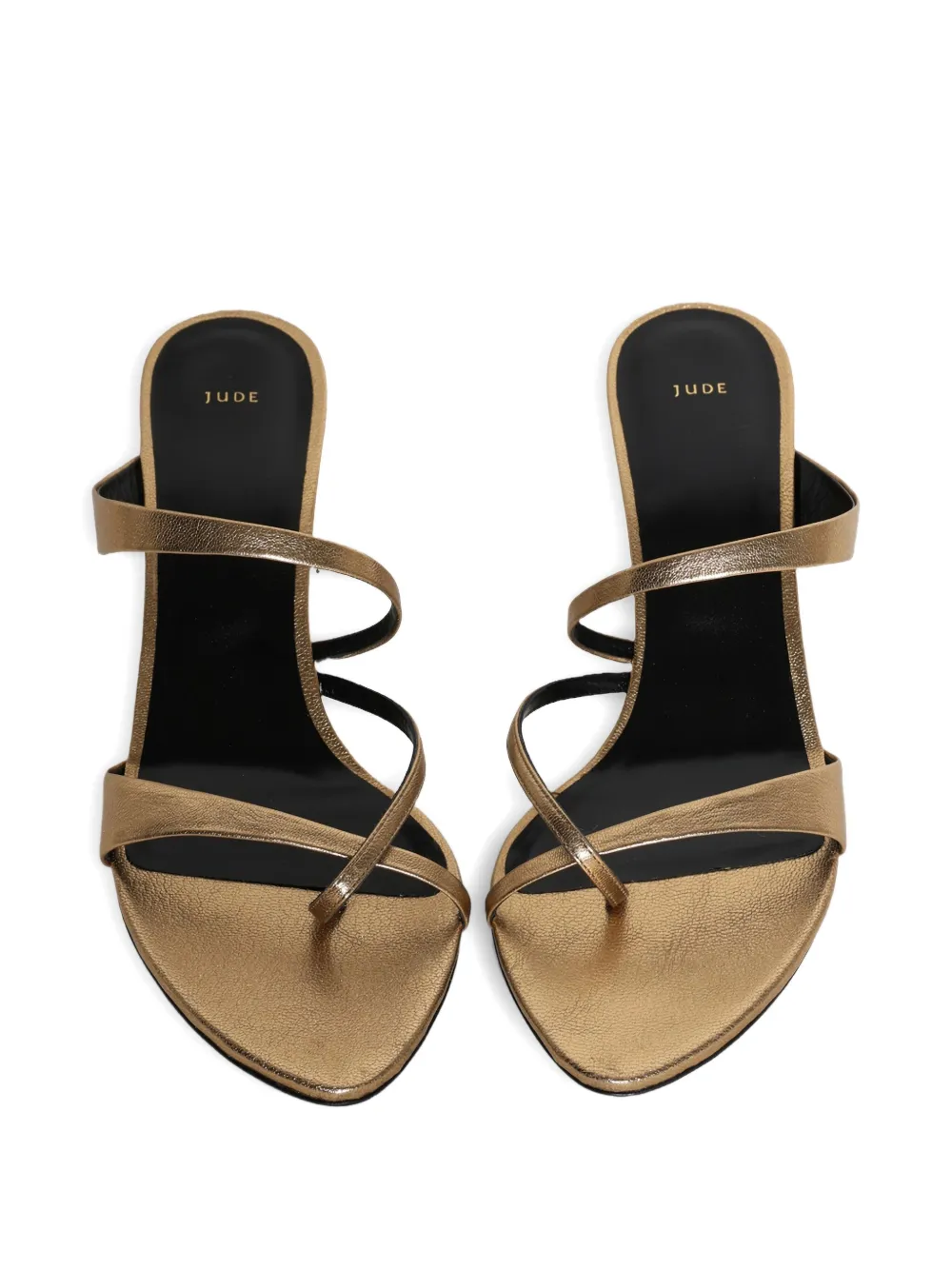 Jude 65mm Heath Leather Criss-cross Sandals In Gold