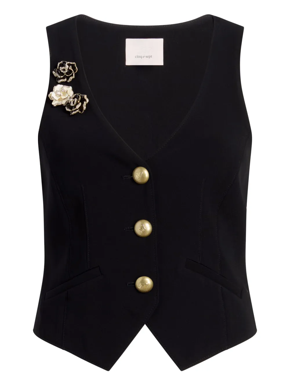 floral-embellished vest