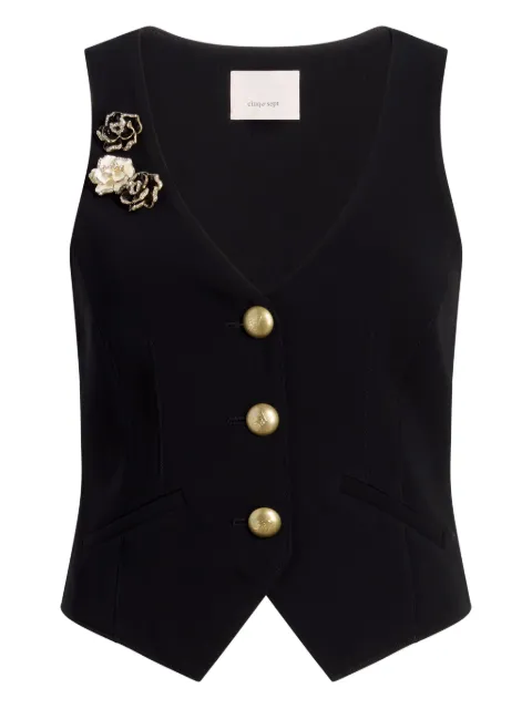 Cinq A Sept floral-embellished vest