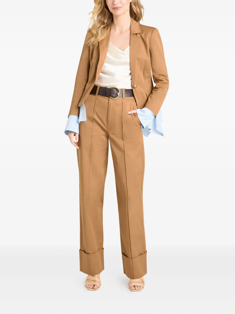 Cinq A Sept Broek met geplooide details - Bruin