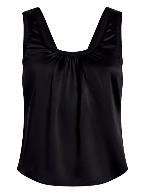 Cinq A Sept gathered-neck silk top
