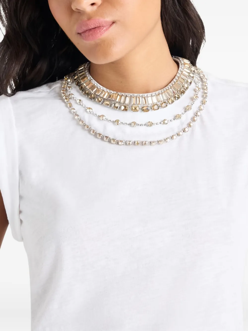 Cinq A Sept T-shirt verfraaid met kapmouwen Wit