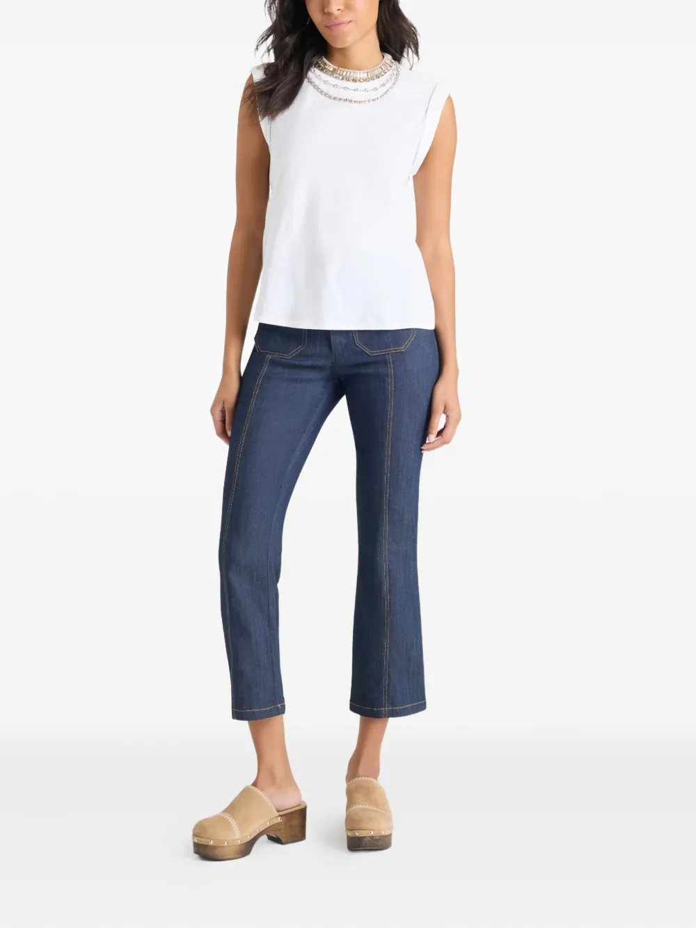 Cinq A Sept T-shirt verfraaid met kapmouwen Wit