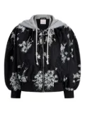 Cinq A Sept Ollie floral-embroidered puff-sleeve jacket - Black