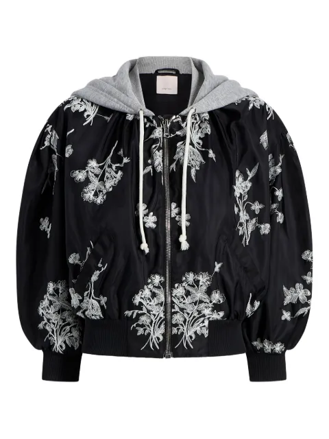 Cinq A Sept Ollie floral-embroidered puff-sleeve jacket