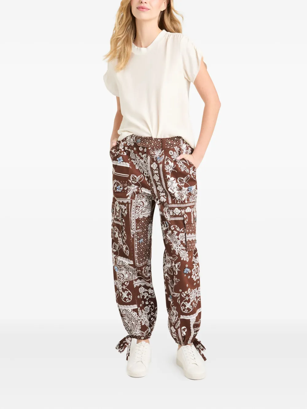 Cinq A Sept bandana-print cargo trousers - Bruin