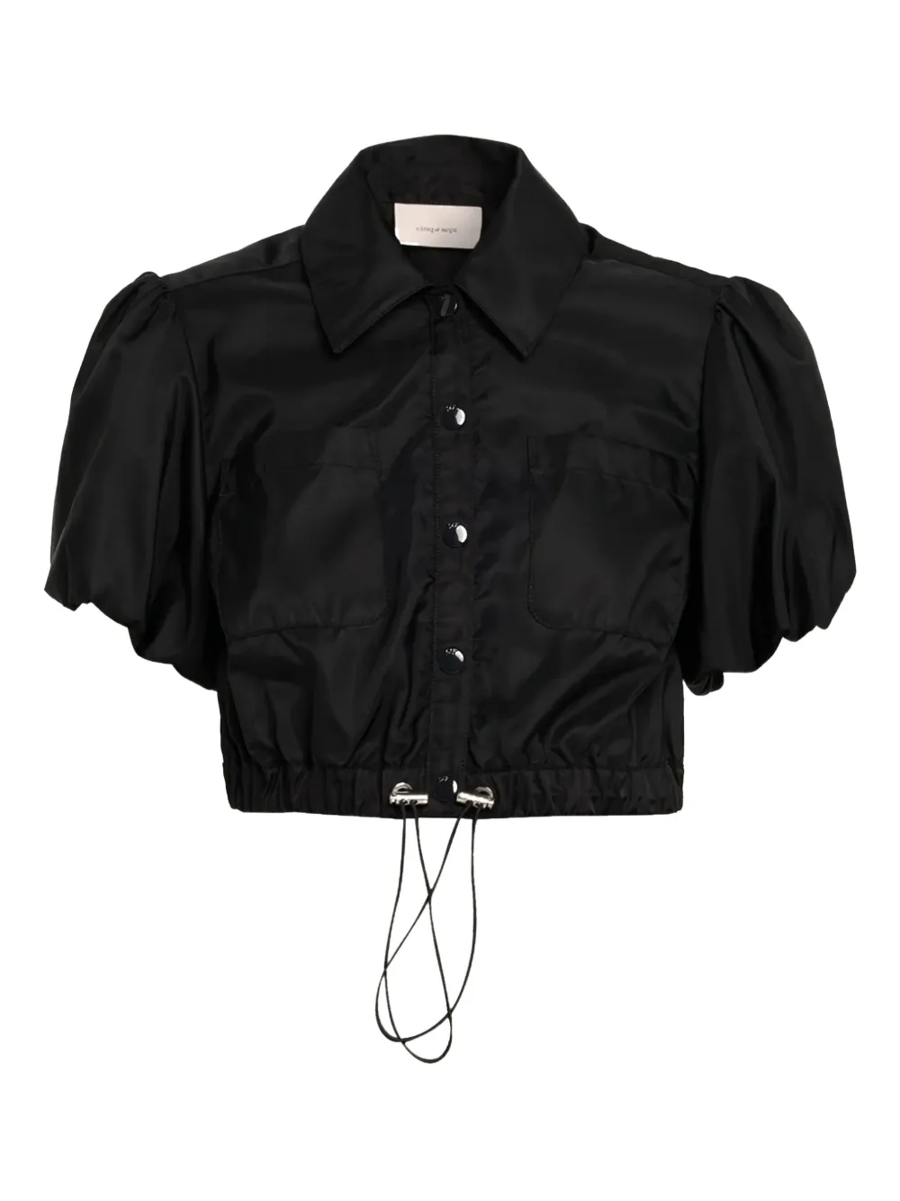 Cinq À Sept Puff-sleeve Crop-length Shirt In Black