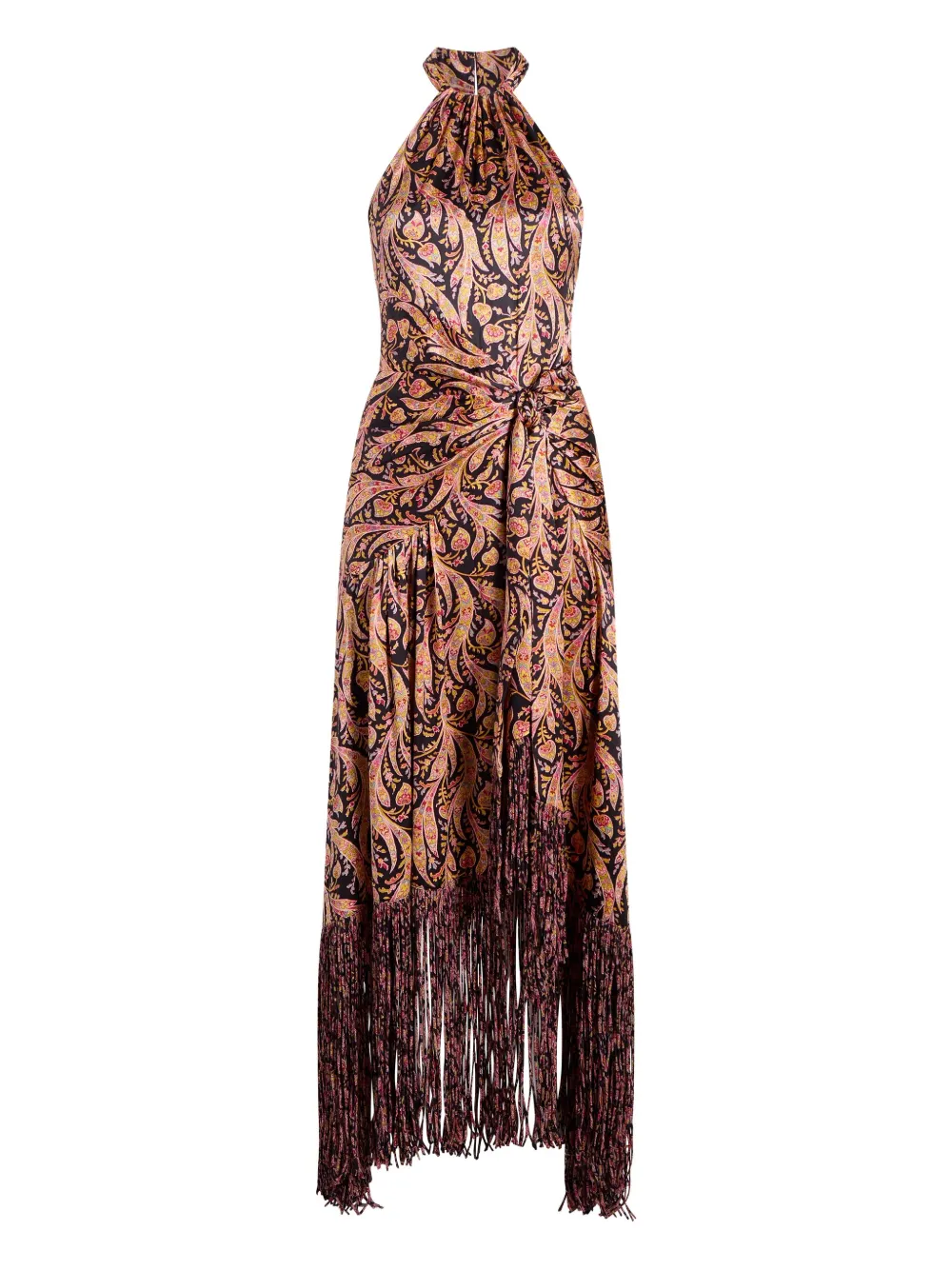 Teresa paisley-print fringe dress